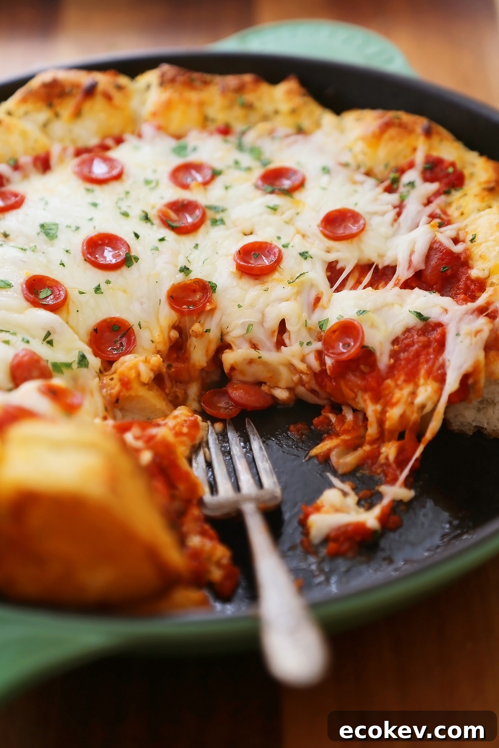 Stack of pepperoni pizza bites