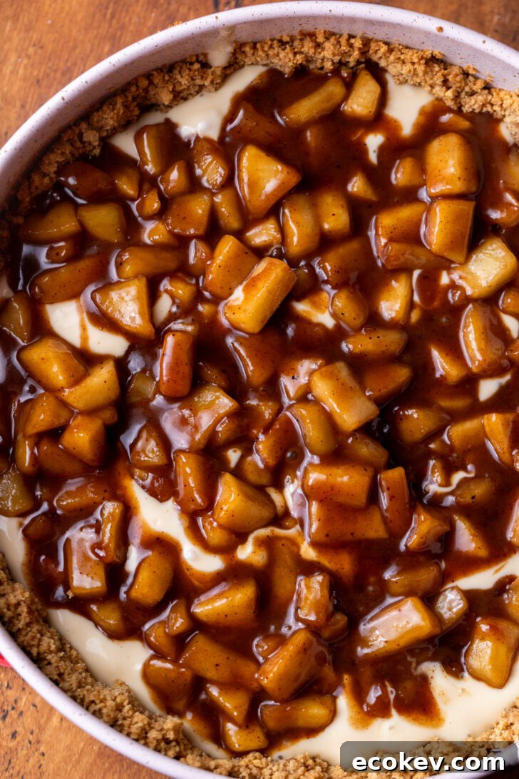 Apple filling in the pan.
