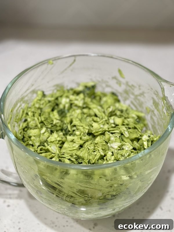 Green Goddess Salad in a glass bowl.