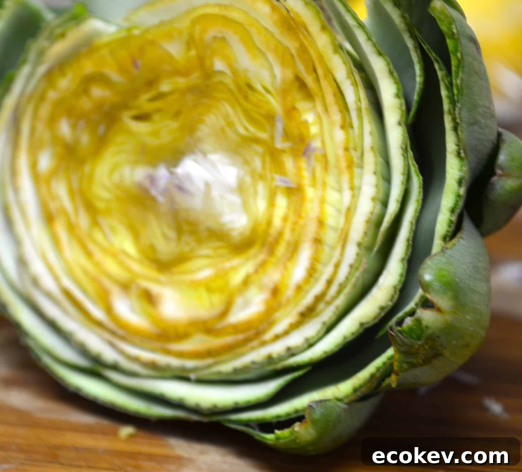 a cut fresh artichoke