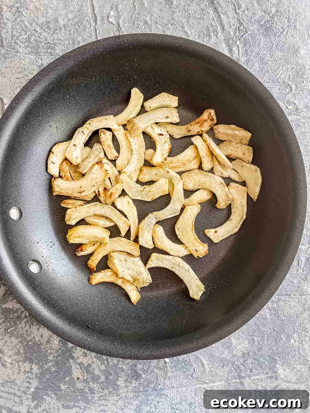 cooking artichoke hearts is a pan