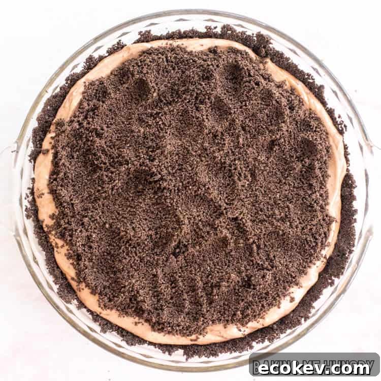 oreo crumbs on top of pie