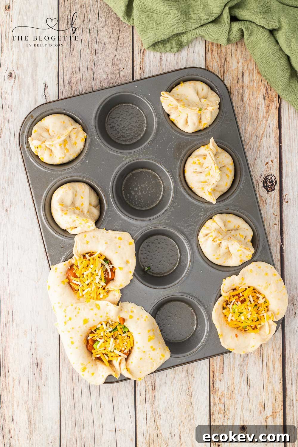 Pinch and seal the dough at the top