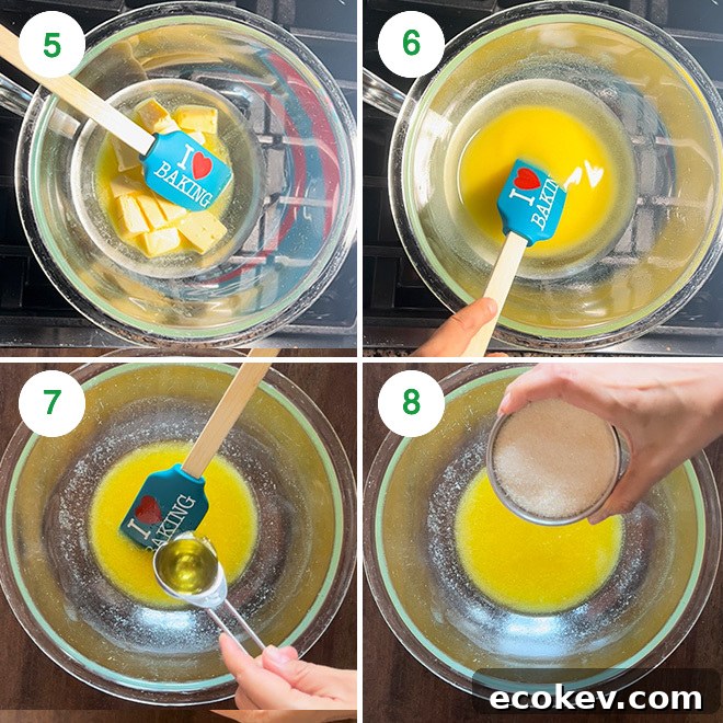 Eggless Besan (Chickpea Flour) Brownies Recipe 5 step by step picture collage of making besan brownies
