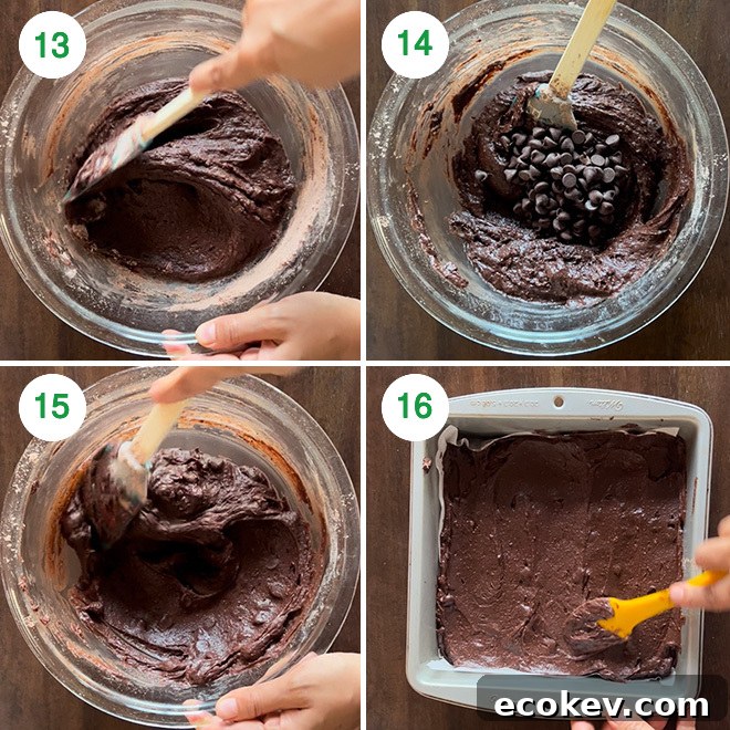 Eggless Besan (Chickpea Flour) Brownies Recipe 7 step by step picture collage of making besan brownies