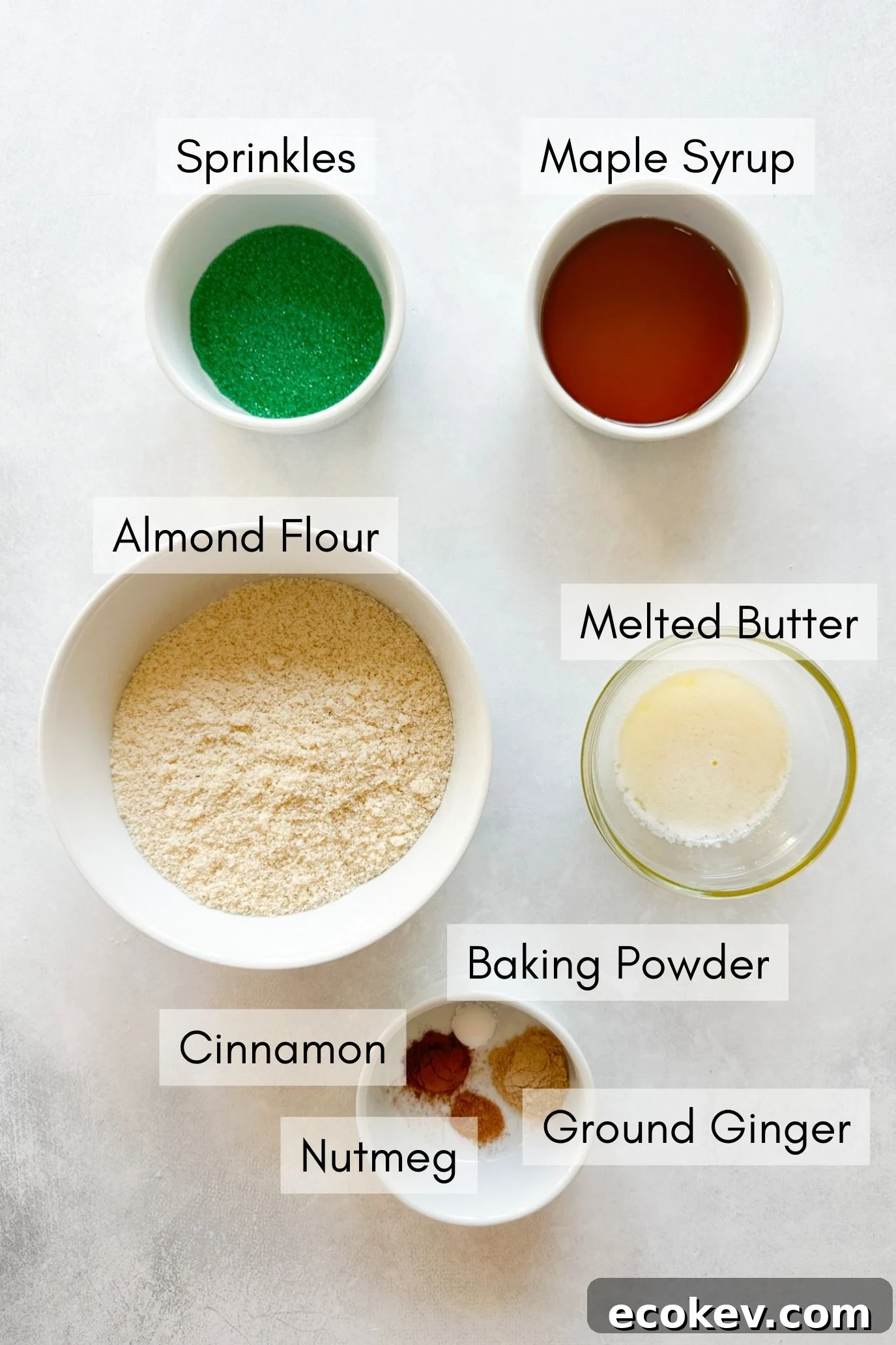 Ingredients to make ginger cookies.