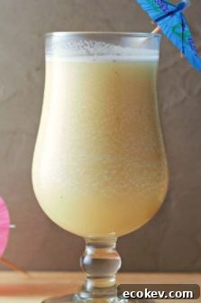 a Banana Daiquiri drink in a tall glass.