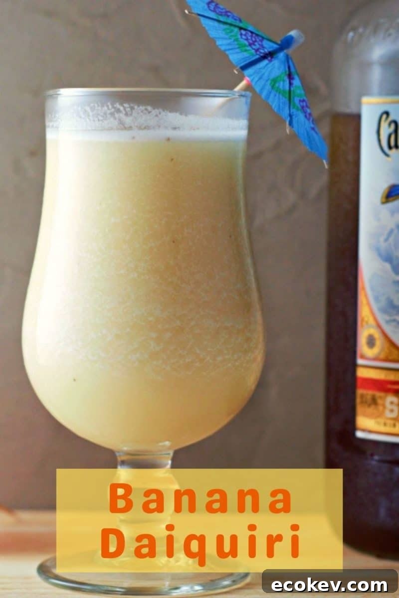 a Banana Daiquiri in a tall glass.