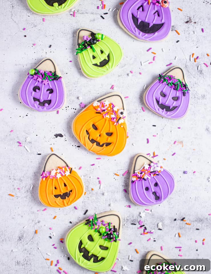 overhead shot of iced treat bucket cookies