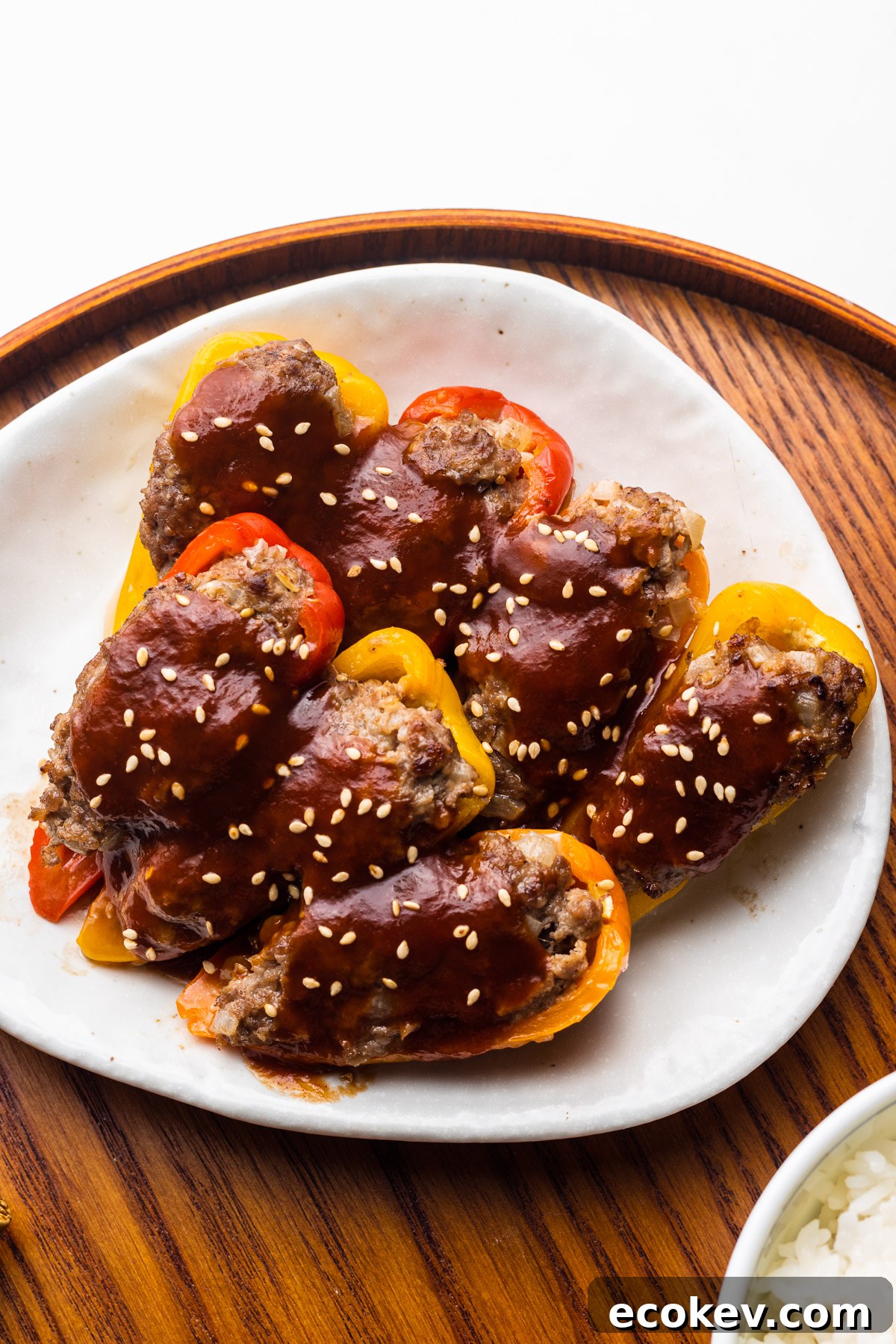 Meat stuffed mini bell peppers