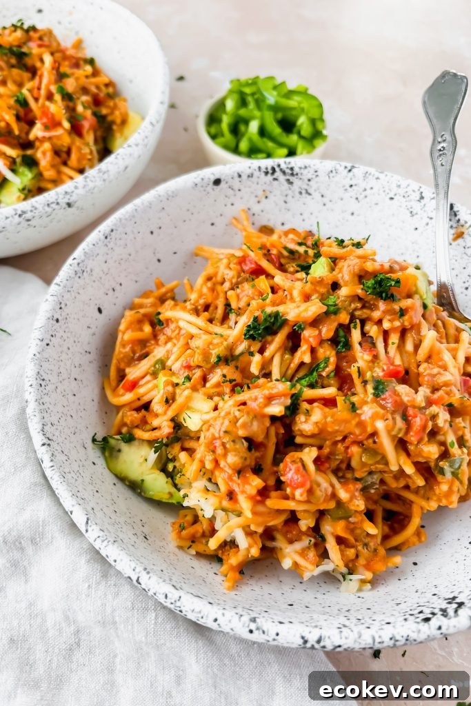 Serving of Mexican Spaghetti