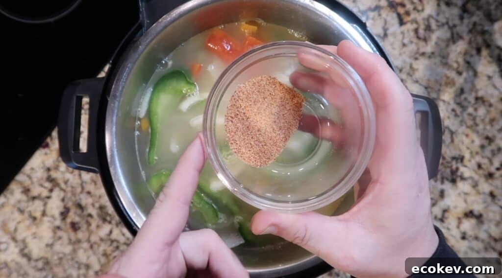 Adding salt to pot