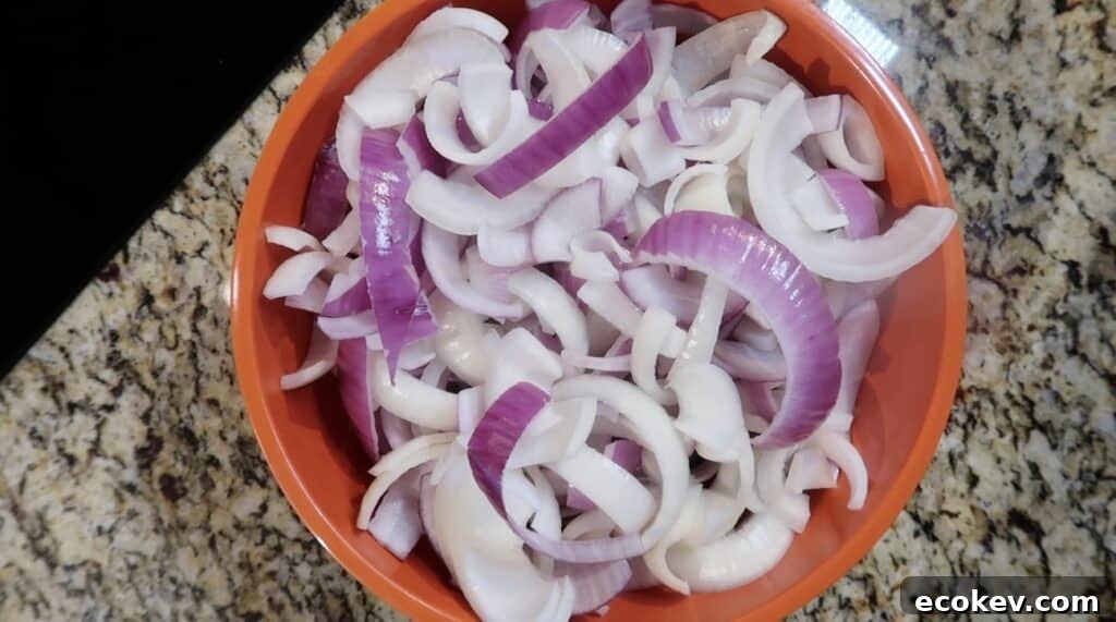 onions sliced