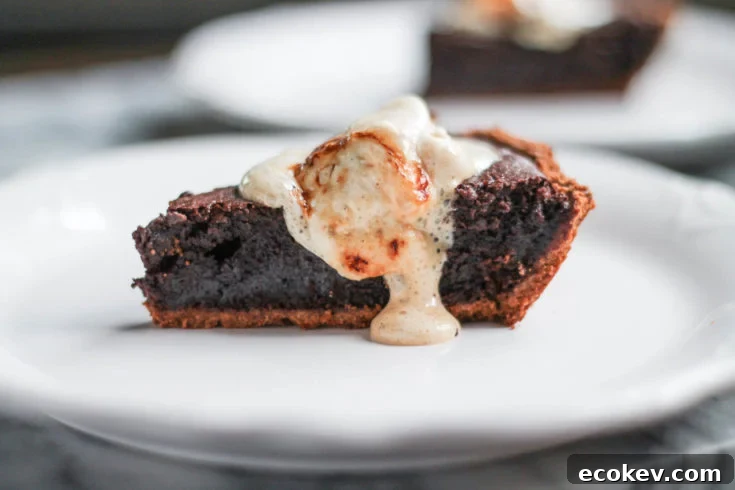 Molten Chocolate Brownie S'mores Pie