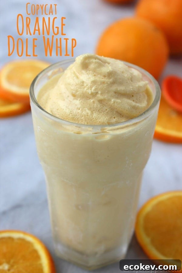 Copycat Orange Dole Whip - No trip to Disney needed. Non-dairy orange juice flavors. Perfect summer dessert.