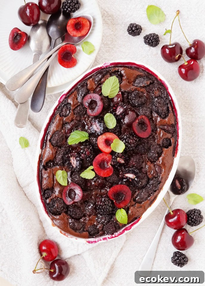 Blackberry, Cherry, and Chocolate Clafoutis