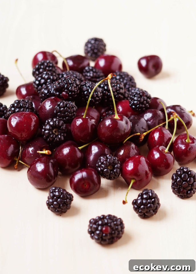 Fresh Cherries and Blackberries