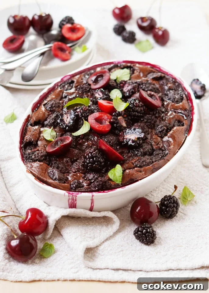 Blackberry, Cherry, and Chocolate Clafoutis