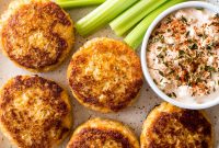 Crispy Buffalo Cauliflower Patties with Ranch Dip